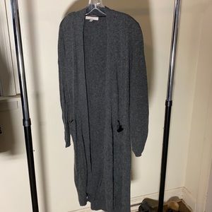 Loft | Long Knit Cardigan | M | Heather Gray